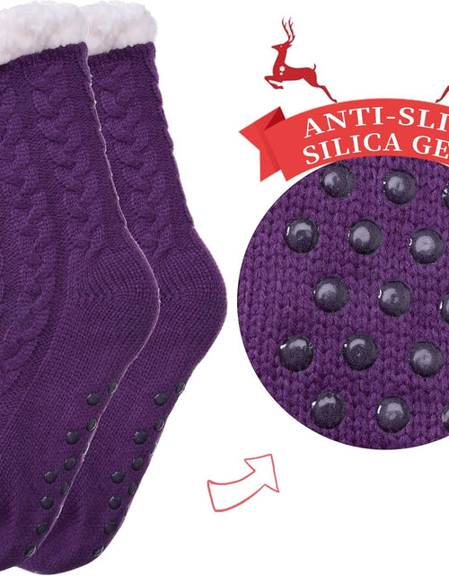 Load image into Gallery viewer, Women'S Winter Super Soft Warm Cozy Fuzzy Fleece-Lined with Grippers Slipper Socks

