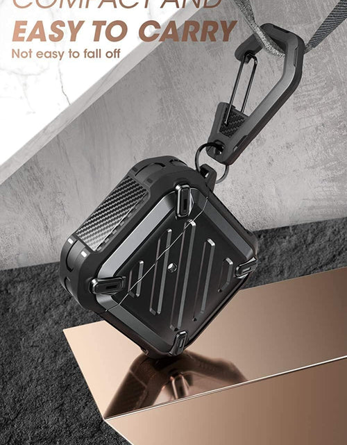 Load image into Gallery viewer, Unicorn Beetle Pro Series Case Designed for Airpods 1 &amp; 2, Full-Body Rugged Protective Case with Carabiner for Apple Airpods 1St &amp; 2Nd (Black)
