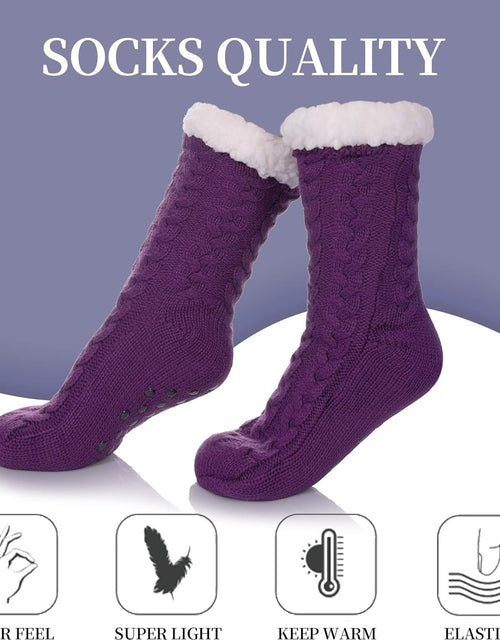 Load image into Gallery viewer, Women'S Winter Super Soft Warm Cozy Fuzzy Fleece-Lined with Grippers Slipper Socks
