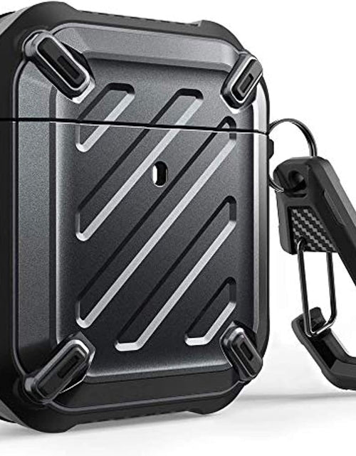 Load image into Gallery viewer, Unicorn Beetle Pro Series Case Designed for Airpods 1 &amp; 2, Full-Body Rugged Protective Case with Carabiner for Apple Airpods 1St &amp; 2Nd (Black)
