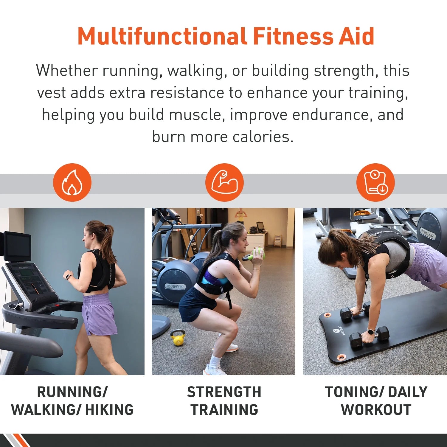 Weighted Vest, 20 Lb. - Adjustable Fitness Vest for Strength Training, Running, Walking, and Endurance Workouts