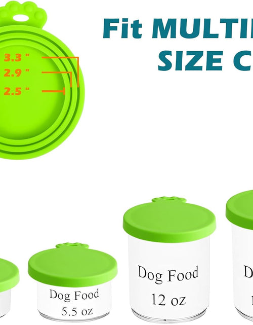 Load image into Gallery viewer, Silicone Pet Can Lids, Dog Cat Food Can Cover, Universal Size Can Tops, 1 Fit 3 Standard Size Food Cans, BPA Free Dishwasher Safe
