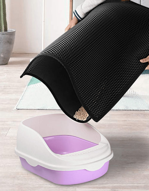 Load image into Gallery viewer, Kitty Cat Litter Mat Trapping Honeycomb Double Layer Design Waterproof Double Layer EVA Cat Litter Pad Waterproof Non-Slip Sand Basin Filter Kitten Dog Washable Mattress
