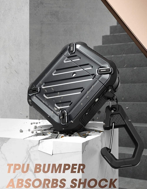 Load image into Gallery viewer, Unicorn Beetle Pro Series Case Designed for Airpods 1 &amp; 2, Full-Body Rugged Protective Case with Carabiner for Apple Airpods 1St &amp; 2Nd (Black)
