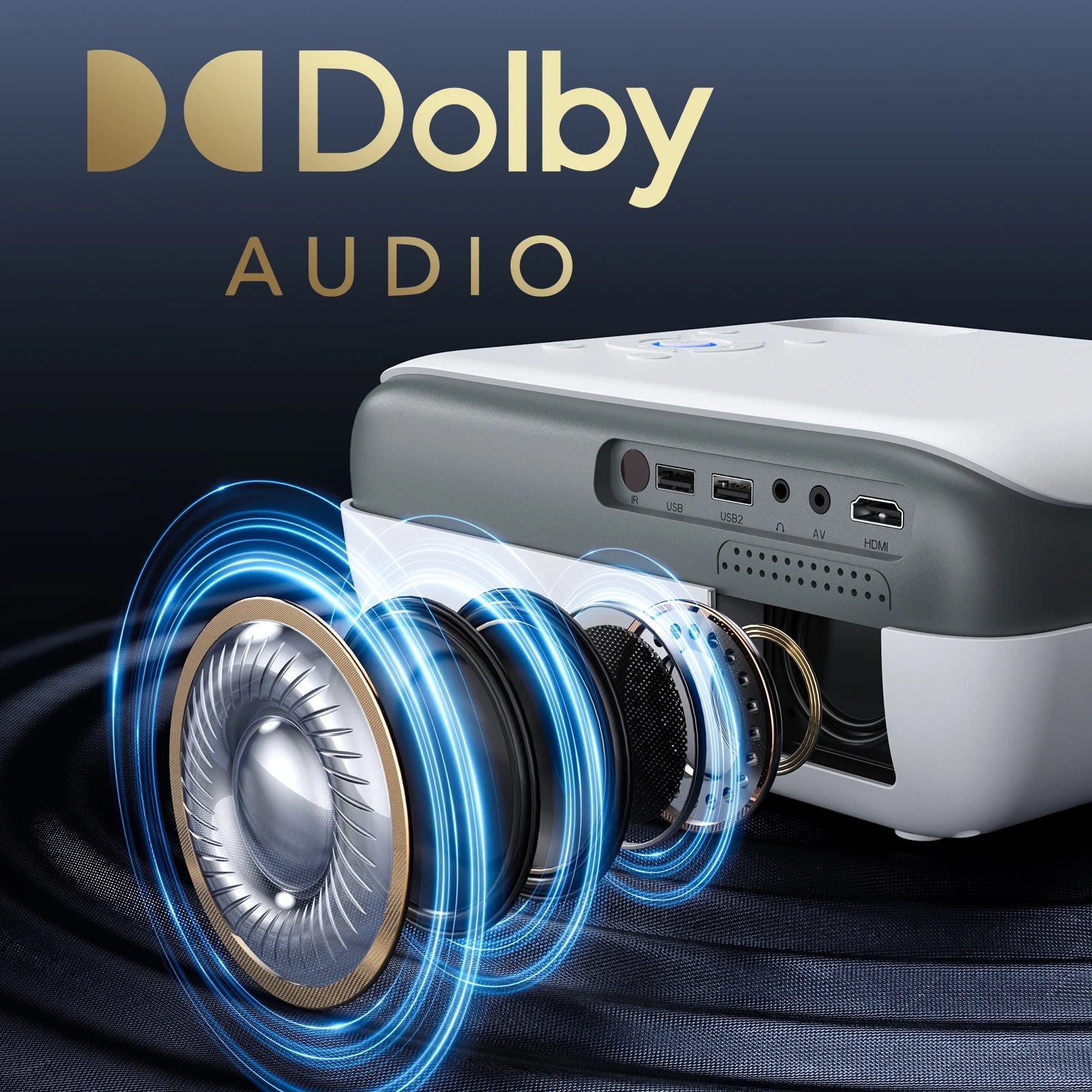 4K Supported Google TV Projector,Google Officially Licensed,Dolby Audio,Electric Focus & Auto Vertical Keystone