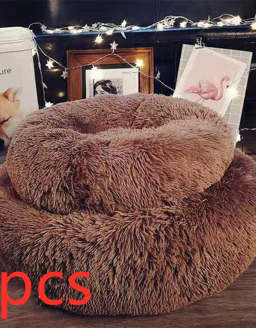 Load image into Gallery viewer, Dog Beds for Small Dogs round Plush Cat Litter Kennel Pet Nest Mat Puppy Beds

