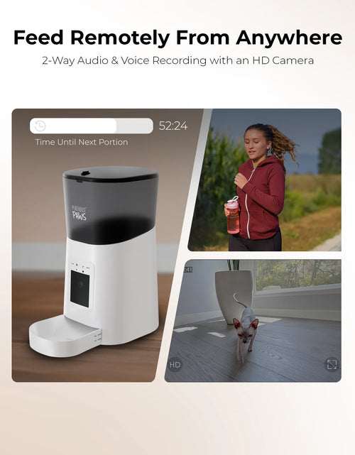 Load image into Gallery viewer, Smart HD Automatic Pet Feeder, 6L Dry Food Capacity, 1080P Camera, 2-Way Audio, Scheduled Meals, Backup Power, Easy to Clean, Anti-Jam Design for Cat and Dog, White
