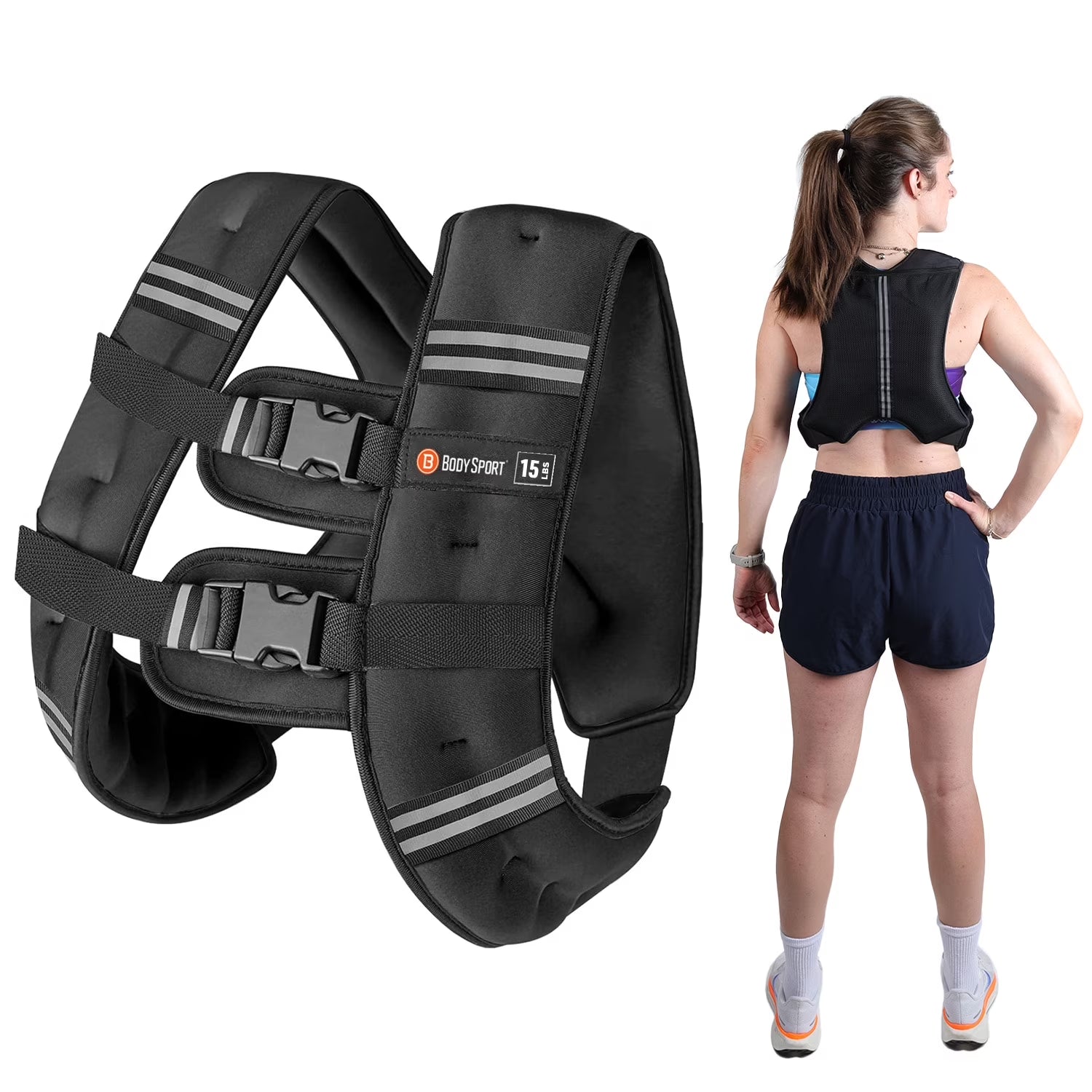 Weighted Vest, 20 Lb. - Adjustable Fitness Vest for Strength Training, Running, Walking, and Endurance Workouts