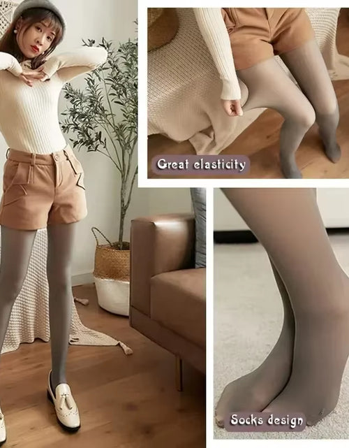Load image into Gallery viewer, Women'S Thermal Leggings Insulated Tights Fleece Lined High Waist Elasticity Thick Plush Women Pantyhose Winter below 70Kg
