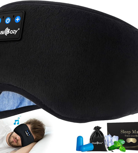 Sleep Headphones Bluetooth 5.4 Headband Sleeping Eye Mask for Mom Women Men Wireless Music Earbuds Earphones for Side Sleepers Built-In HD Speakers Cool Gadgets Unique Gifts