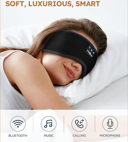 Sleep Headphones Bluetooth 5.4 Headband Sleeping Eye Mask for Mom Women Men Wireless Music Earbuds Earphones for Side Sleepers Built-In HD Speakers Cool Gadgets Unique Gifts