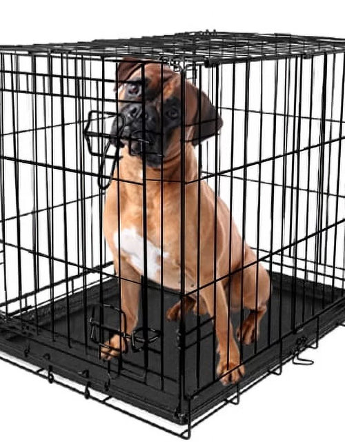 Load image into Gallery viewer, Foldable 48" Wire Crate for Dogs with Divider and Leak-Proof Tray
