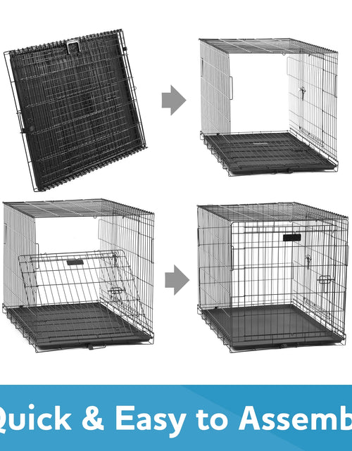 Load image into Gallery viewer, Foldable 48" Wire Crate for Dogs with Divider and Leak-Proof Tray
