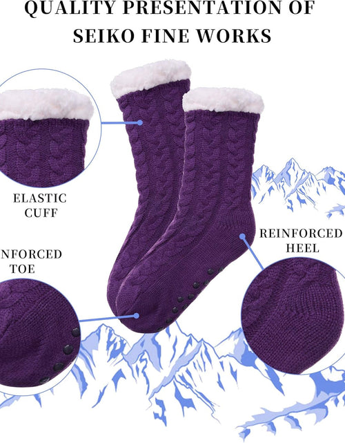Load image into Gallery viewer, Women'S Winter Super Soft Warm Cozy Fuzzy Fleece-Lined with Grippers Slipper Socks
